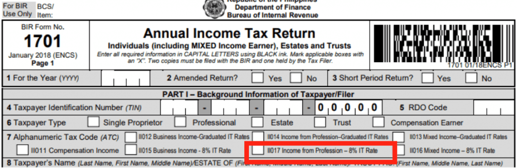 Annual income tax return (ITR)